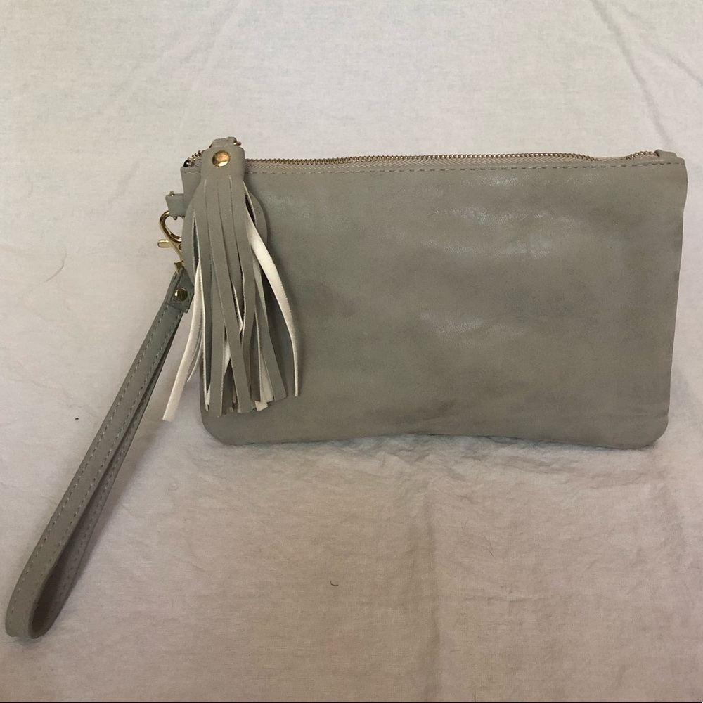 Grey Wristlet Built-in USB/lighting cord/micro-USB